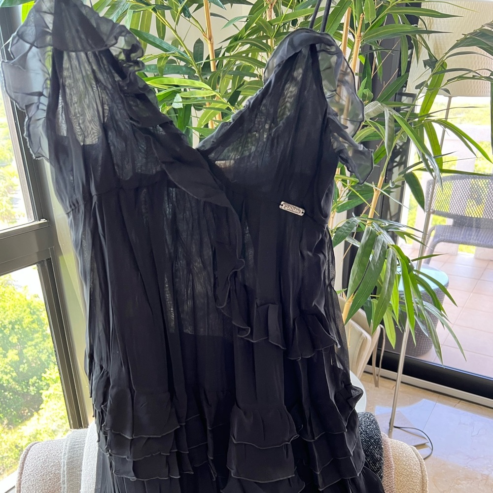 Galliano Sheer Black Dress